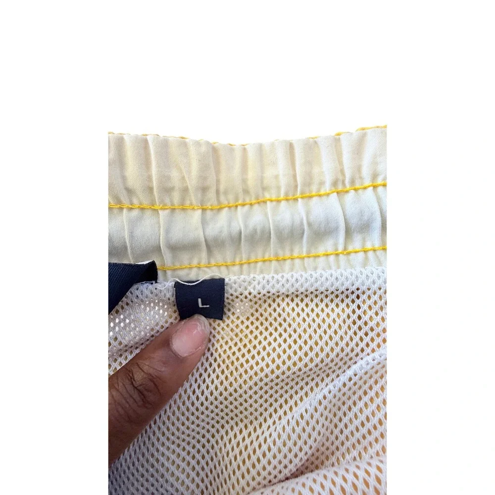 Polo Sport Ralph Lauren Yellow Nylon Swim Trunks Men Large Vintage Shorts
